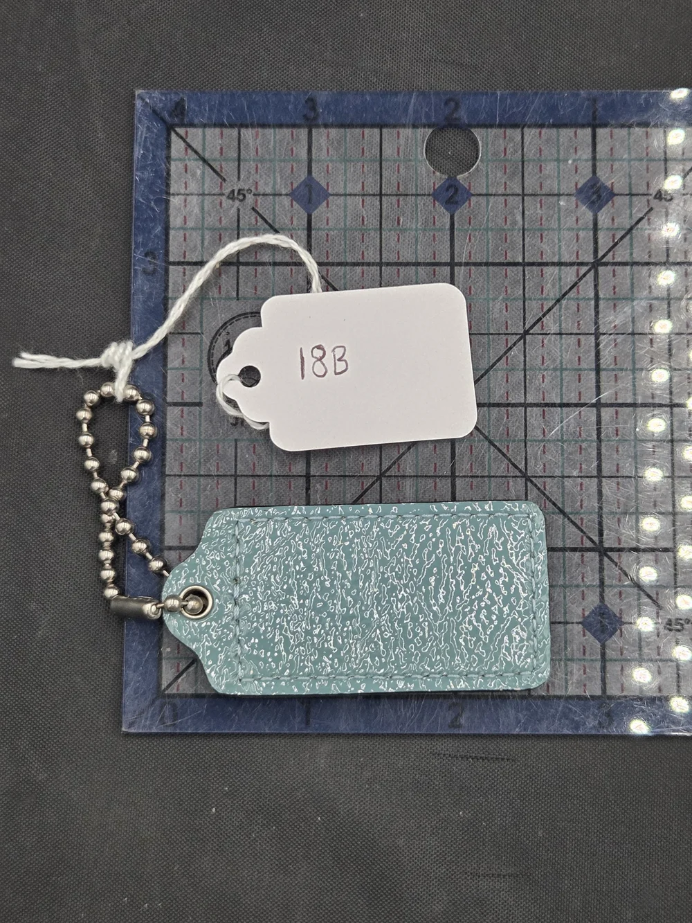 Coach Green Patent Leather Key Tag Charm